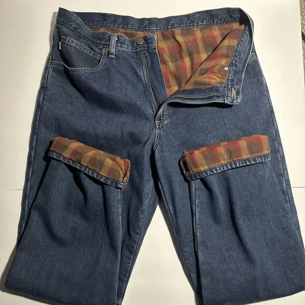LL Bean Flannel Lined Jeans Men’s 36x32 VTG Double L Classic Fit Workwear Denim
